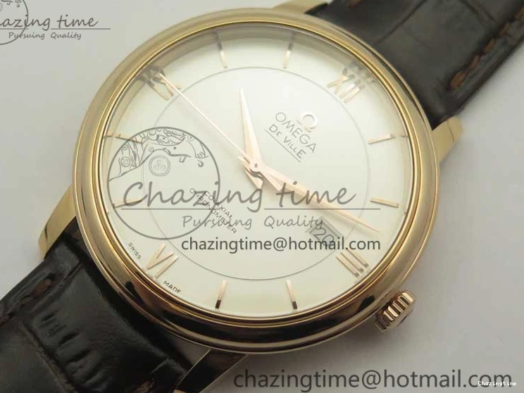 0119 Practical De Ville RG MKF 1:1 Best Edition Silver Dial RG Markers on Brown Leather Strap MIYOTA 9015 V 8049